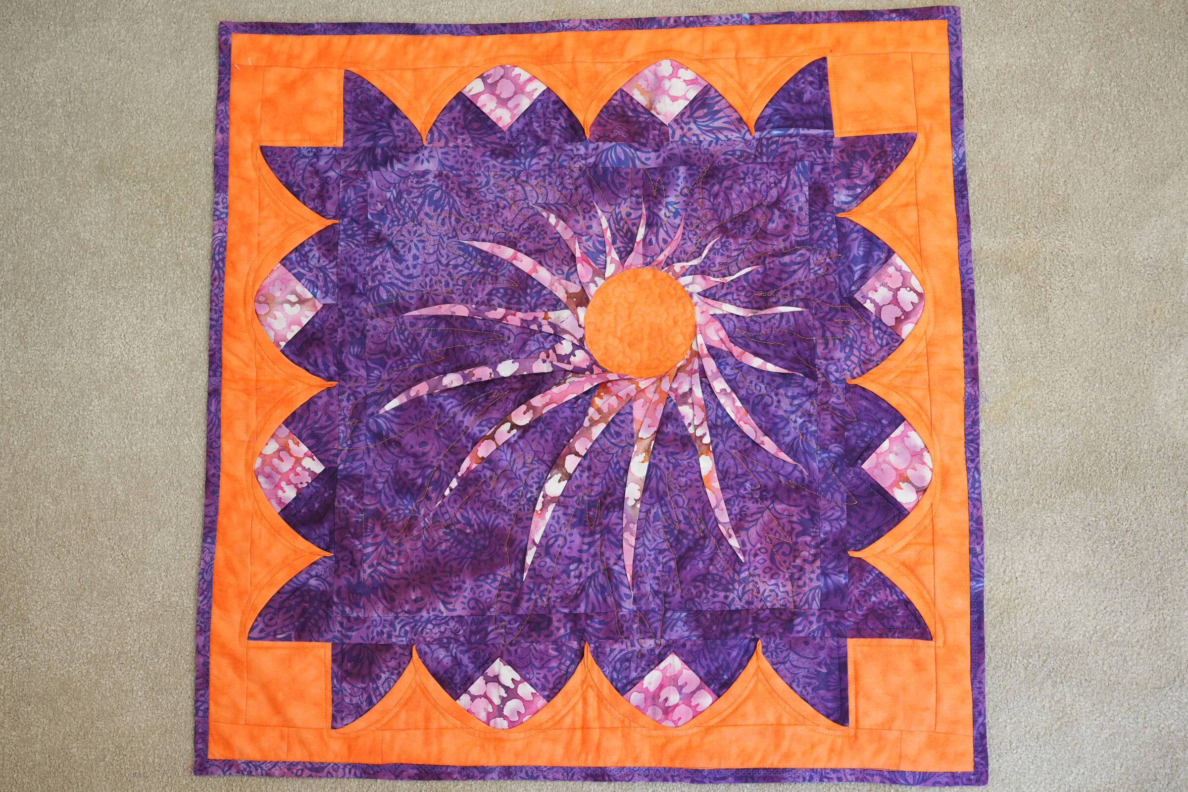 Cosmic Happenings Small Wall Hanging Quilt made by Jennie Rayment
