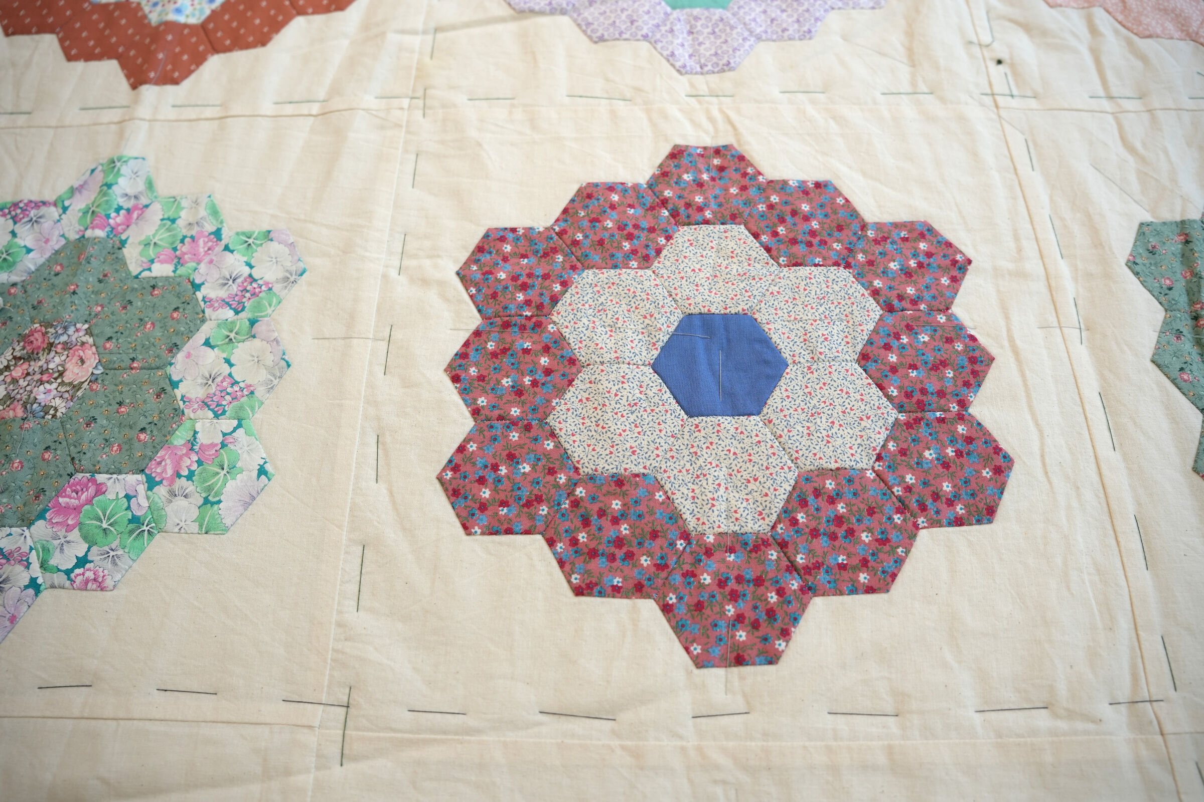 Handsewn Grandmas Flower EPP Quilt