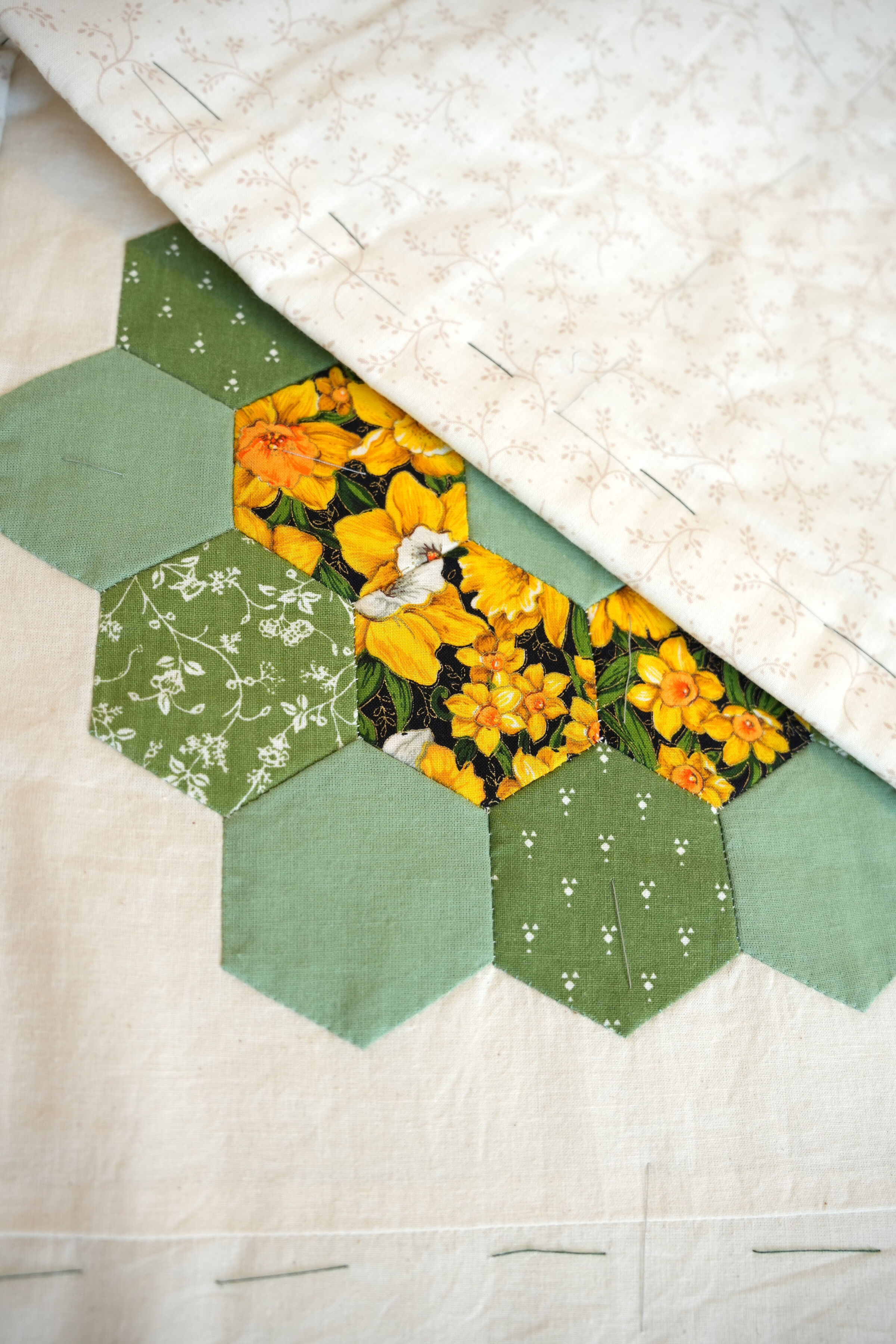 Handsewn Grandmas Flower EPP Quilt