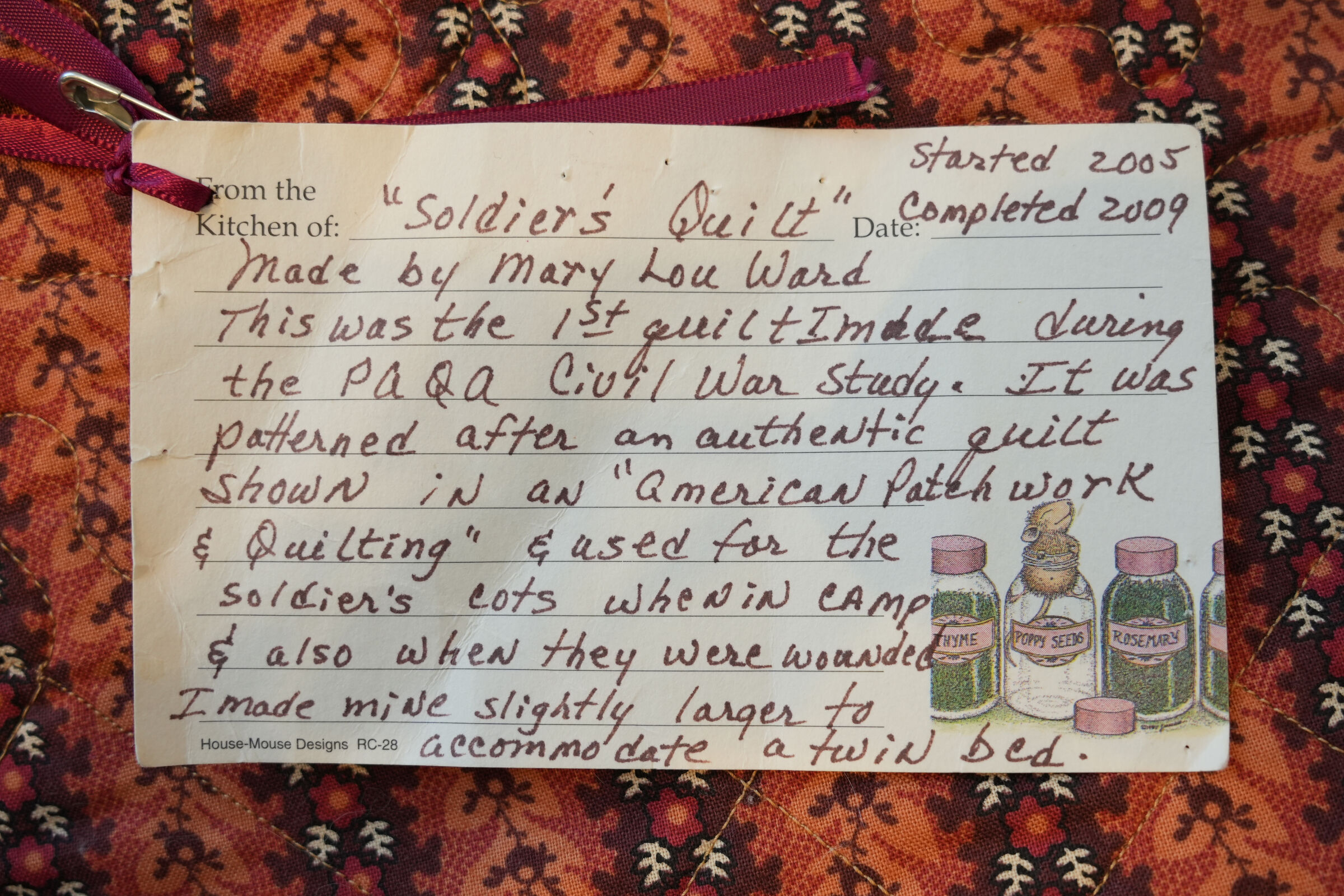 Mary Lou Ward Soldiers Quilt