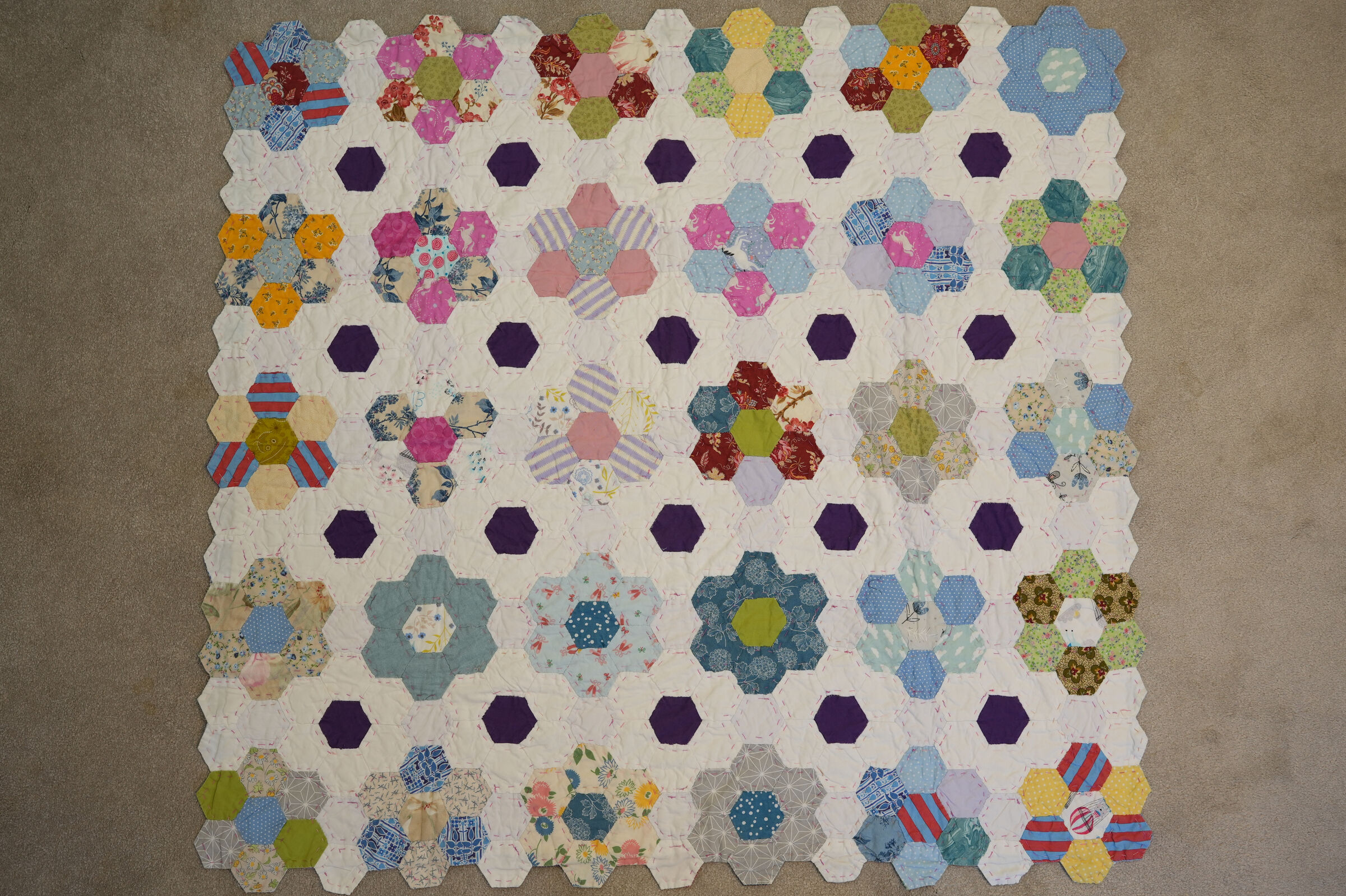 First EPP Hexagon Quilt 2021