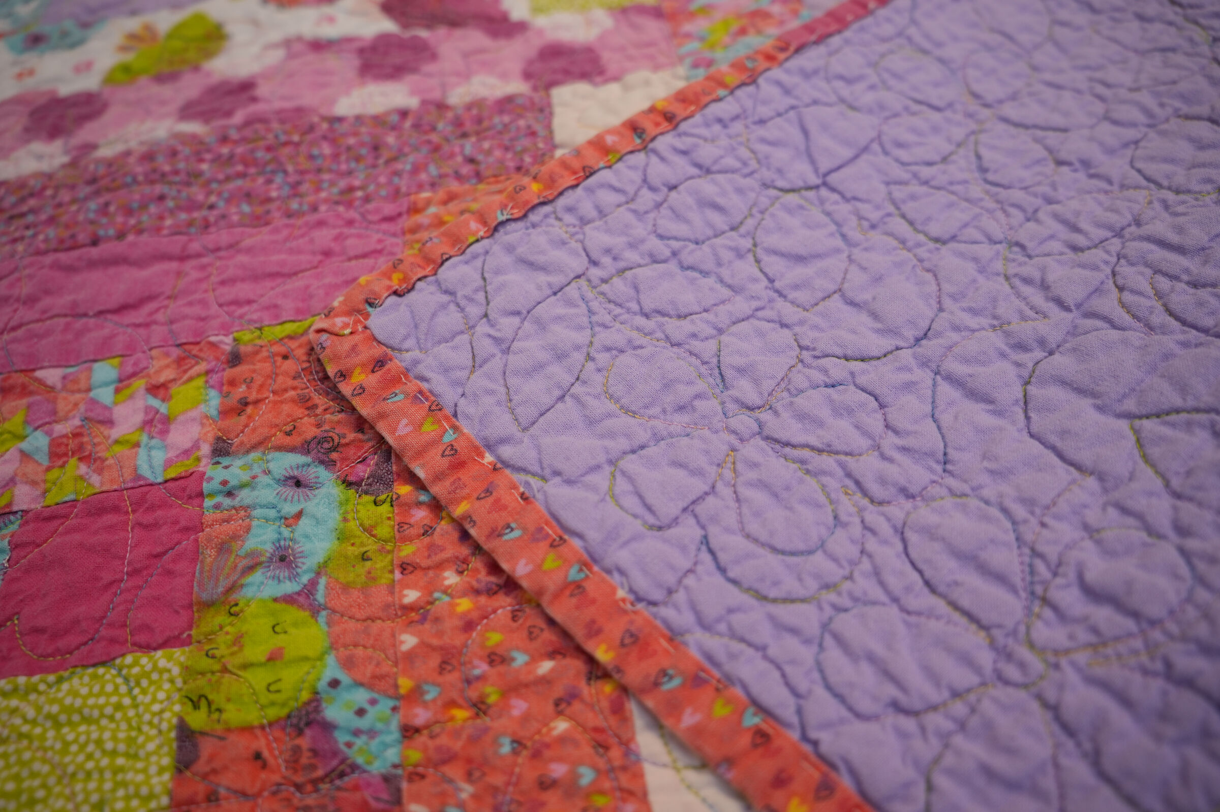 First Machine Sewn Log Cabin Quilt 2018