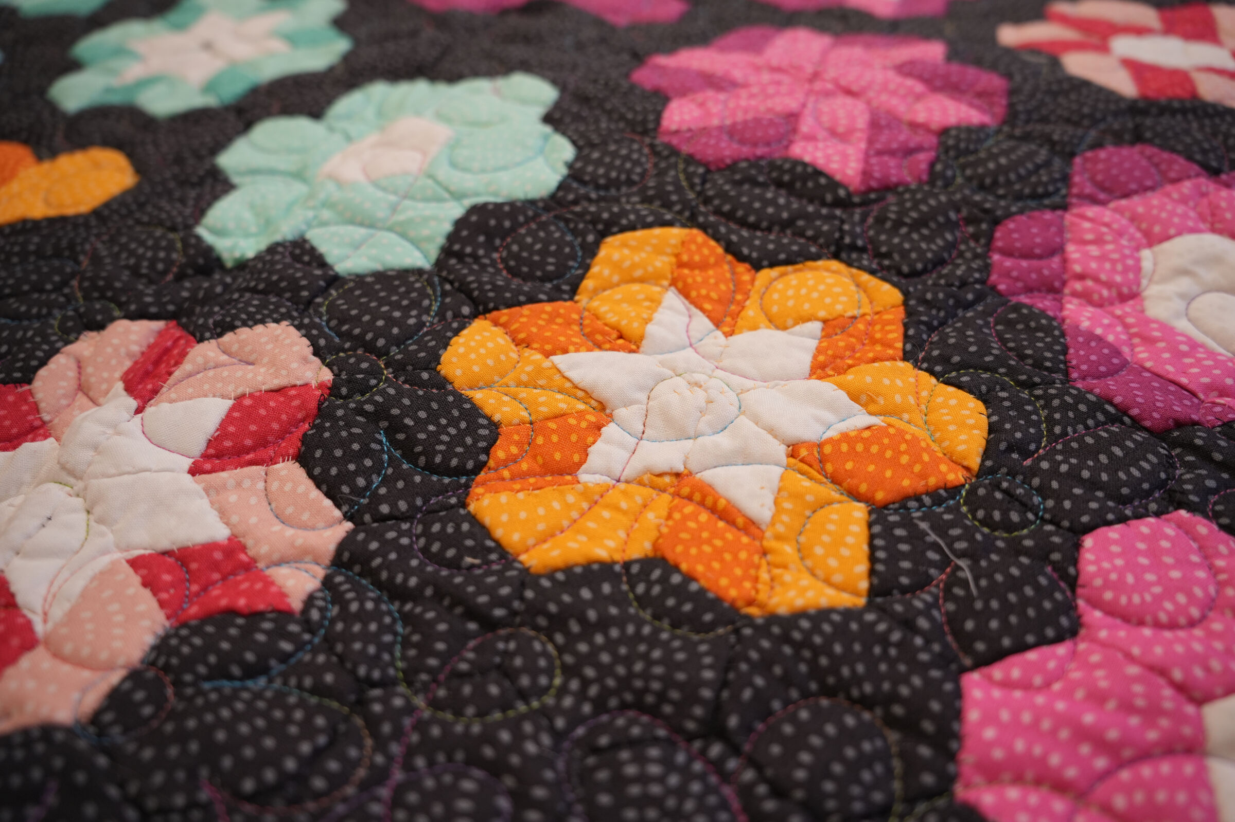 Grandma's Butterfly Garden Hexiform Quilt 2022