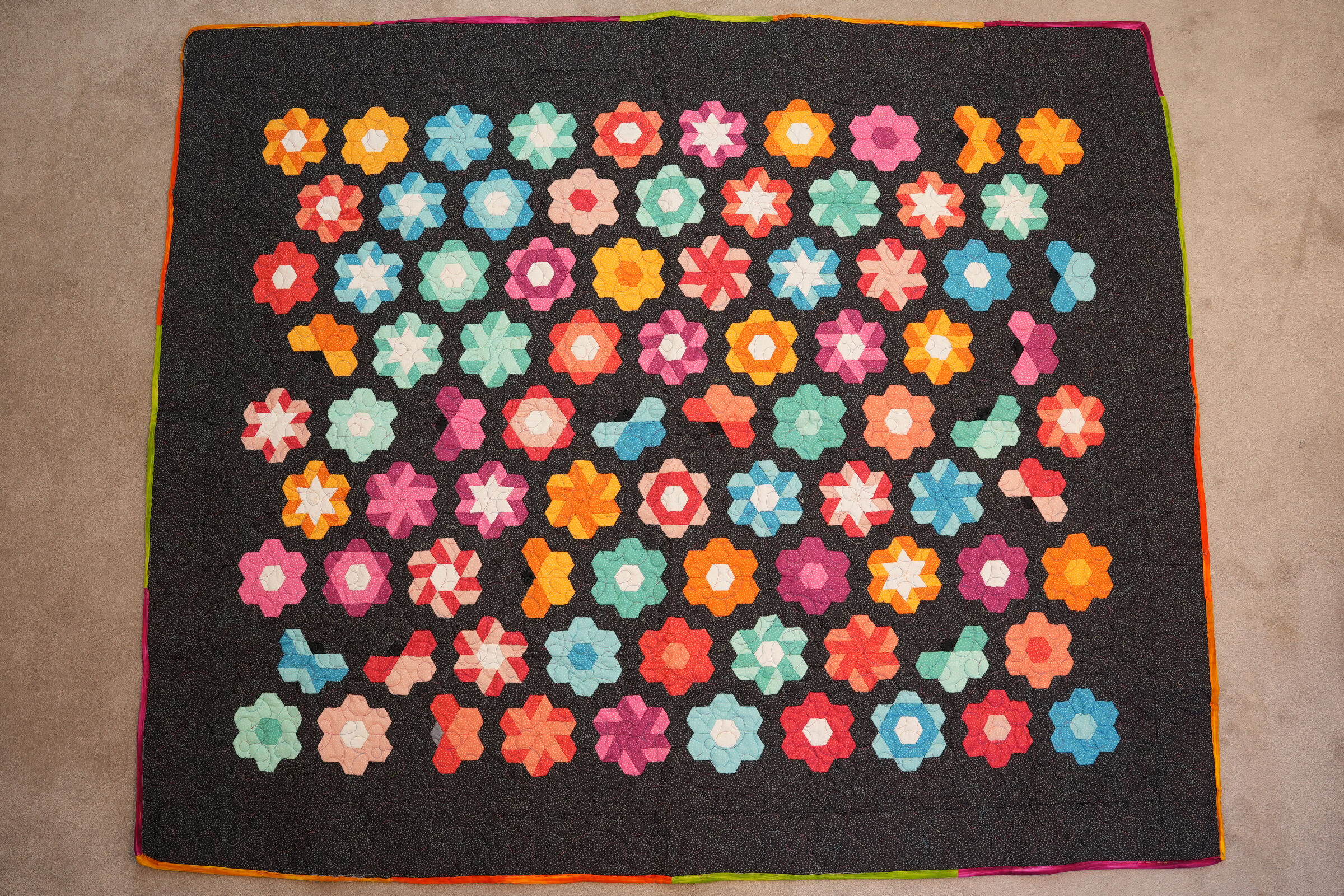 Grandma's Butterfly Garden Hexiform Quilt 2022