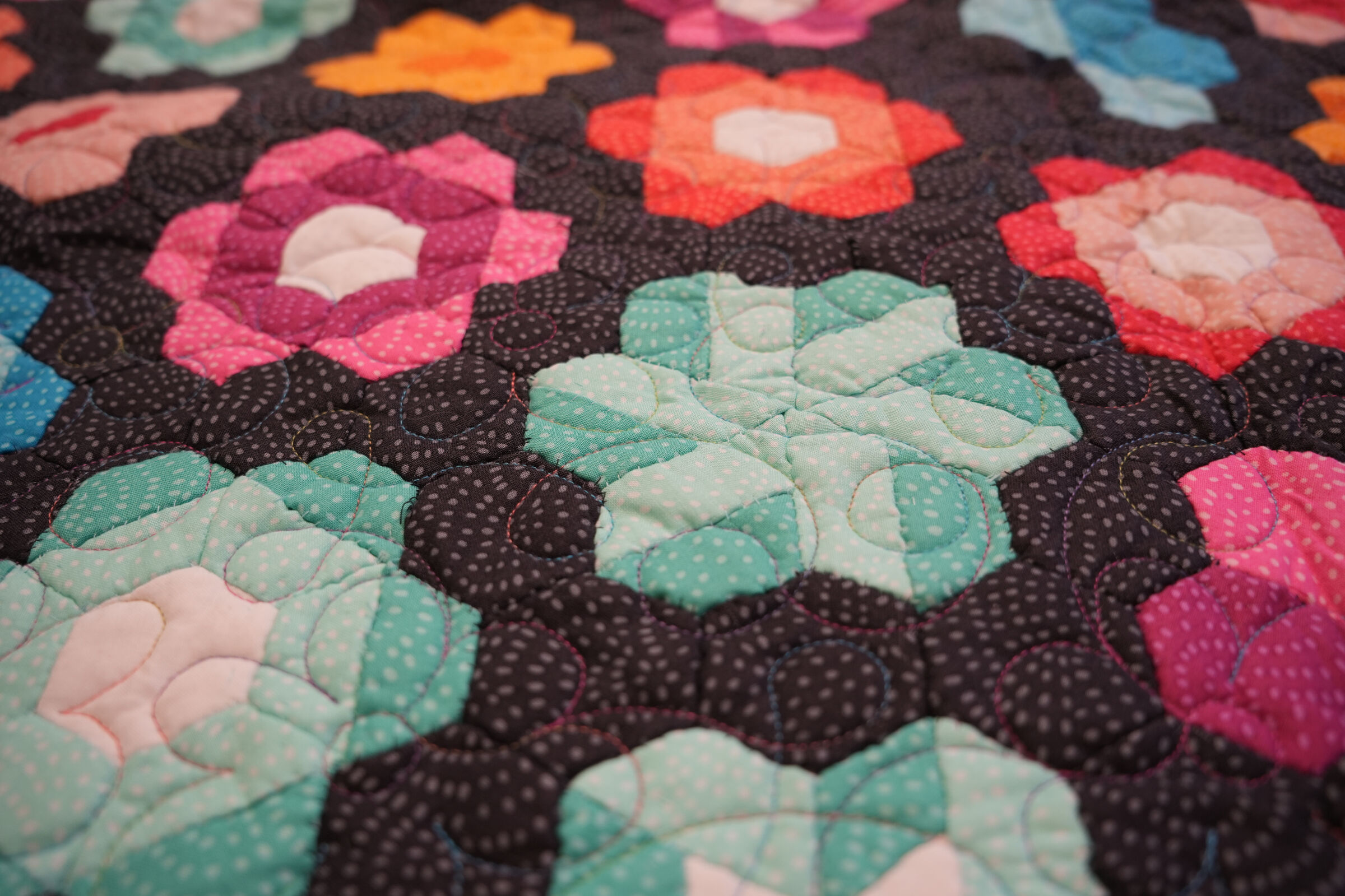Grandma's Butterfly Garden Hexiform Quilt 2022