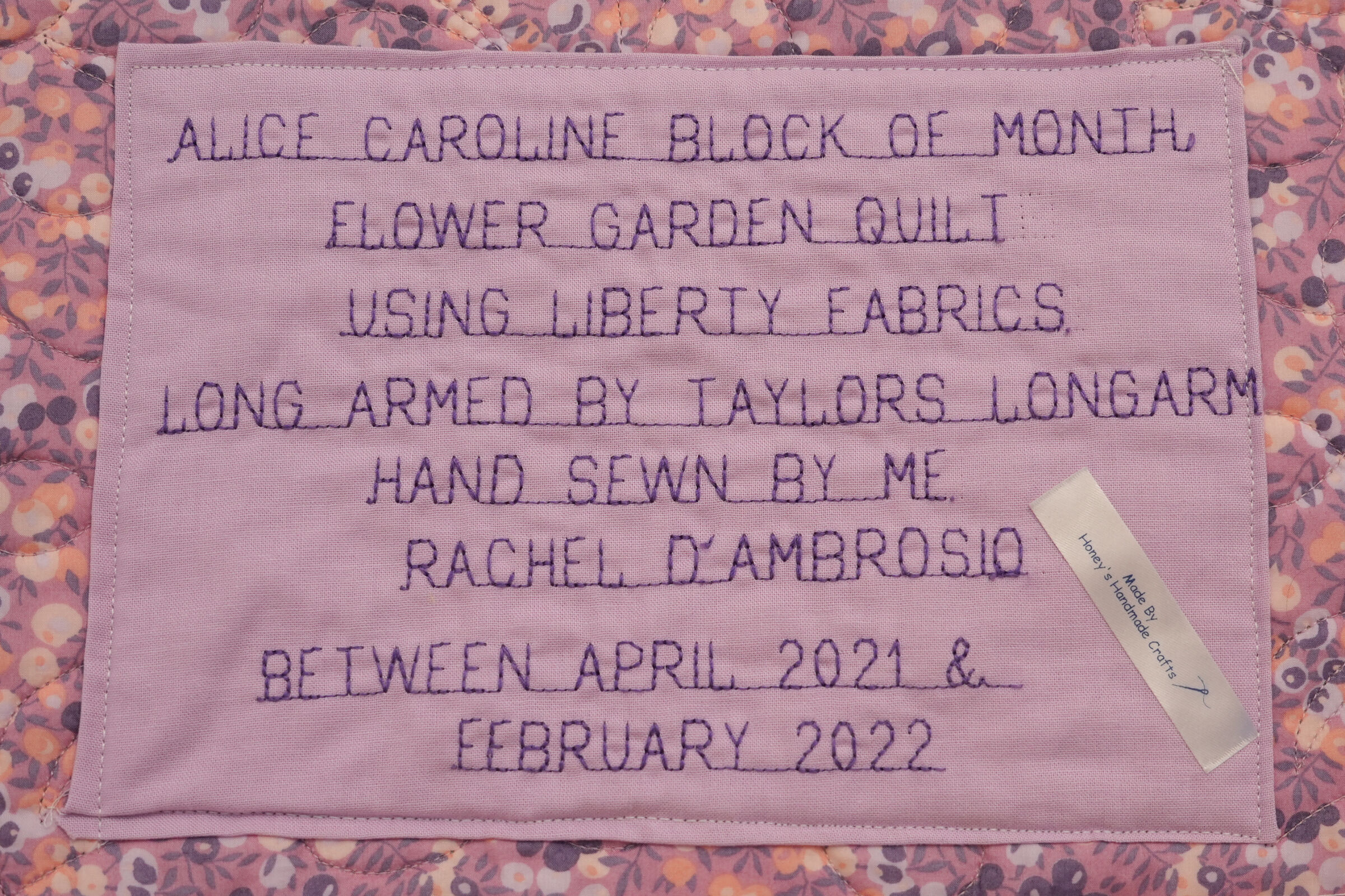Liberty Alice Caroline Flower Garden BOM Quilt