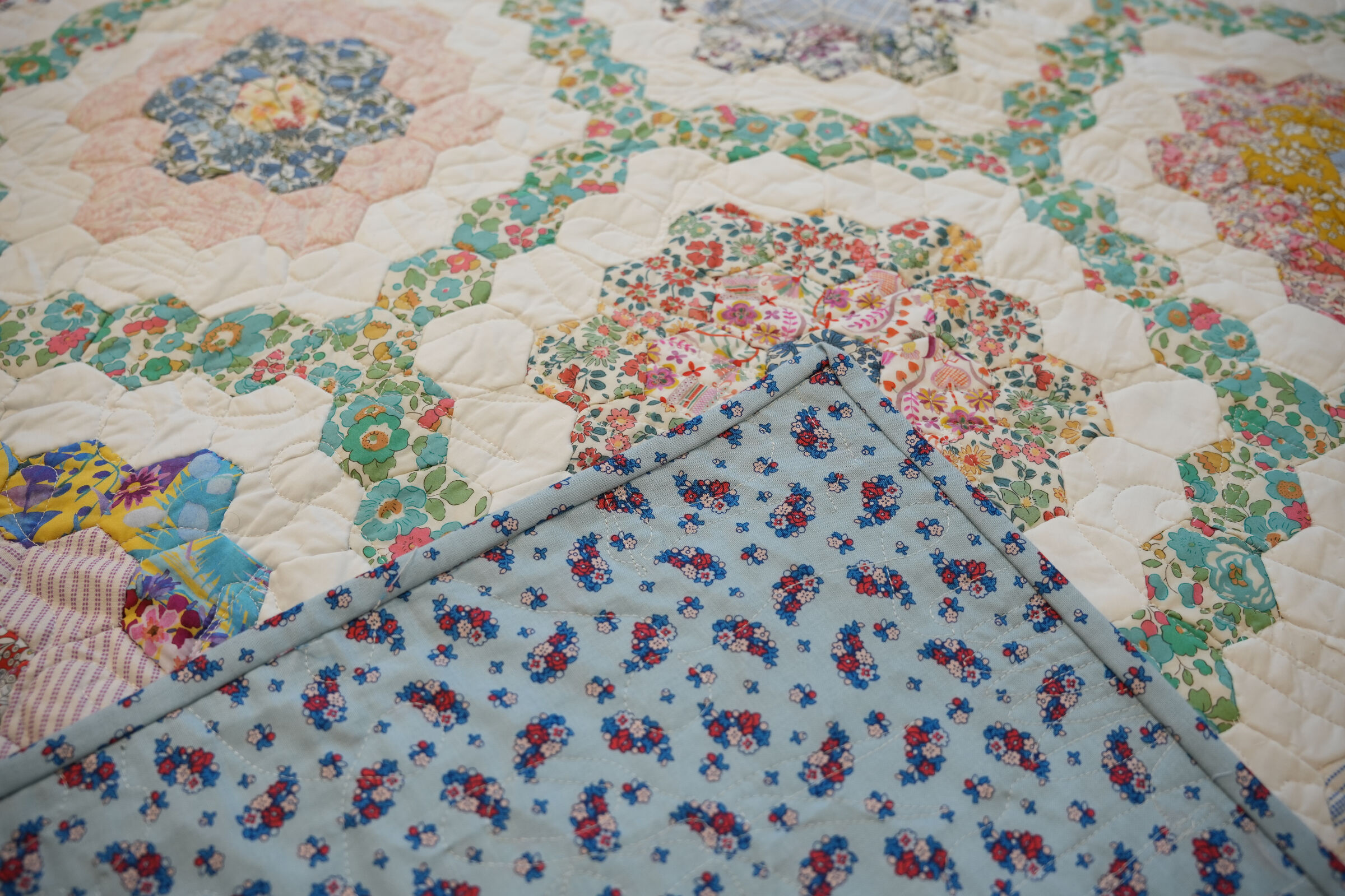 Liberty Hexagon Patchwork Quilt 2022