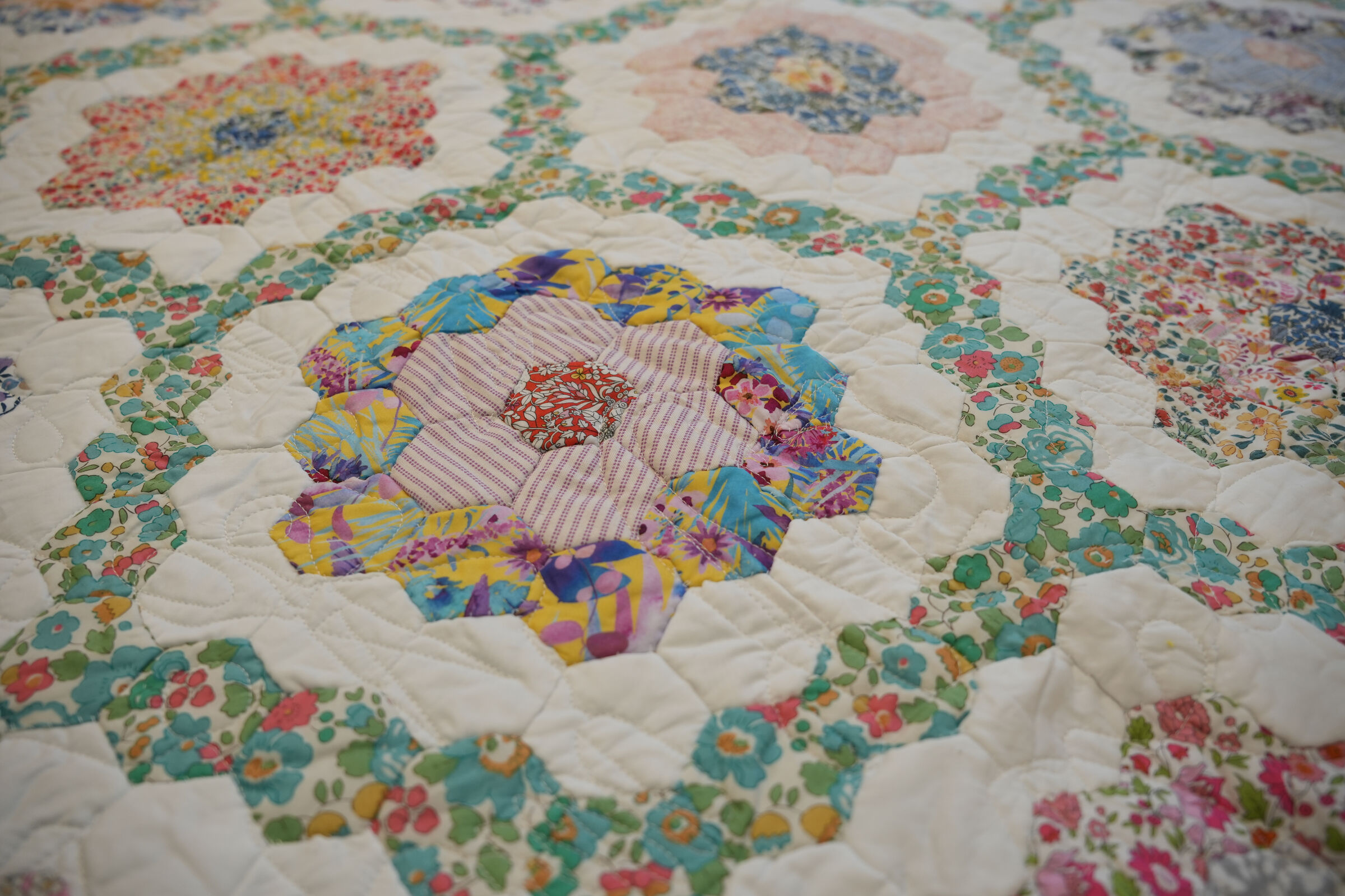 Liberty Hexagon Patchwork Quilt 2022